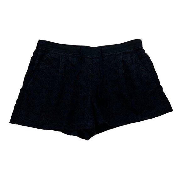Ann Taylor Loft Women’s Drawstring Lace Shorts Black Size 8 Petite Pockets - Picture 1 of 9